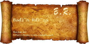 Baán Róza névjegykártya